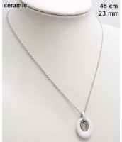Oceľový náhrdelník s keramikou - 237710B