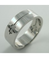 Oceľový prsteň s motívom listu - 232732A