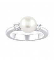 Strieborný prsteň MAYA s pravou prírodnou perlou - LPS1496RW