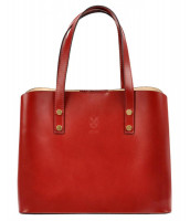 Kožená červená dámska kabelka do ruky Florencia - KK-1910