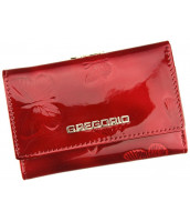 Červená menšia dámska kožená peňaženka Gregorio s motýľmi RFID v darčekovej krabičke - BT-117