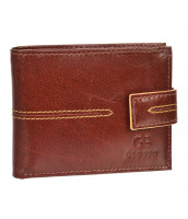 Koňakovo hnedá pánska kožená peňaženka RFID so zápinkou v krabičke GROSSO