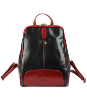 Kožený čierno-červený dámsky batoh Florence 