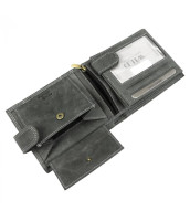 Čierna pánska peňaženka z brúsenej kože RFID v krabičke WILD 