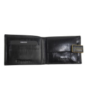 Čokoládovo hnedá pánska kožená peňaženka RFID so zápinkou v krabičke GROSSO 
